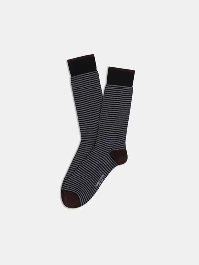 Alex Mill Marcoliani Stripe Sock In Black/asphalt