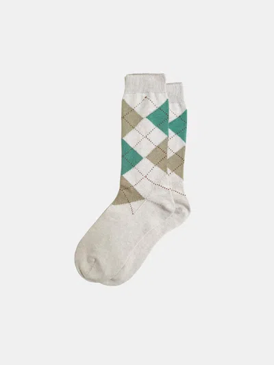 Alex Mill Maria La Rosa Argyle Socks In Natural