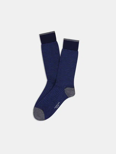 Alex Mill Marcoliani Stripe Sock In Royal Blue/black
