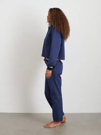 Alex Mill Neil Pant In Herringbone In Midnight Blue