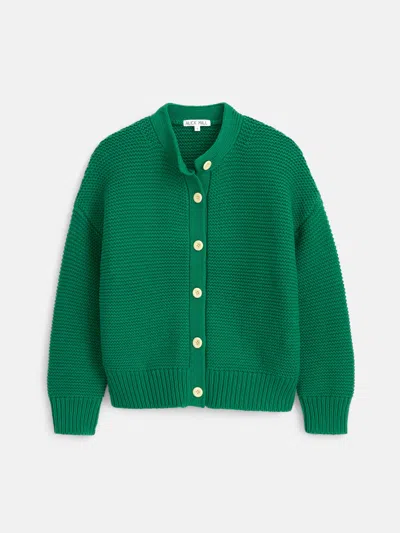 Alex Mill Chunky Cotton Cardigan In Verdant Green