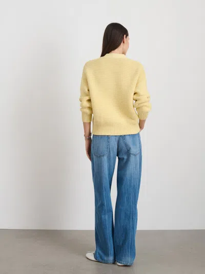 Alex Mill Nico Crewneck Cotton Cardigan In Butter