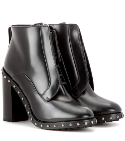 Dolce & Gabbana Leather Ankle Boots In Black