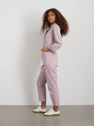 Alex Mill Standard Zip Jumpsuit In Herringbone In Thistle