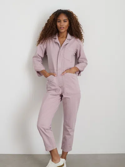 Alex Mill Standard Zip Jumpsuit In Herringbone In Thistle