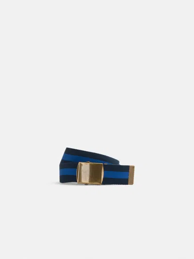 Alex Mill Striped Web Belt In Navy/cobalt