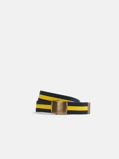 Alex Mill Striped Web Belt In Navy/yellow