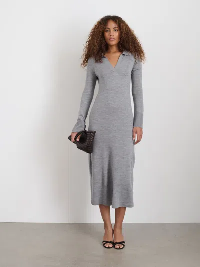 Alex Mill Valetta Sweater Dress In Extrafine Merino Wool In Heather Grey
