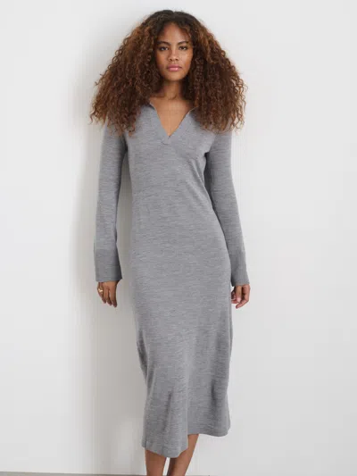 Alex Mill Valetta Sweater Dress In Extrafine Merino Wool In Heather Grey