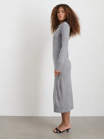 Alex Mill Valetta Sweater Dress In Extrafine Merino Wool In Heather Grey