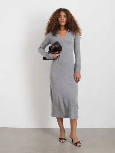 Alex Mill Valetta Sweater Dress In Extrafine Merino Wool In Heather Grey