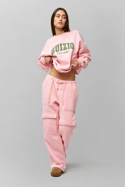 Danielle Guizio Ny Fleece Cargo Sweatpant In Ballet Slipper