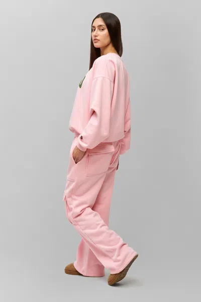 Danielle Guizio Ny Fleece Cargo Sweatpant In Ballet Slipper