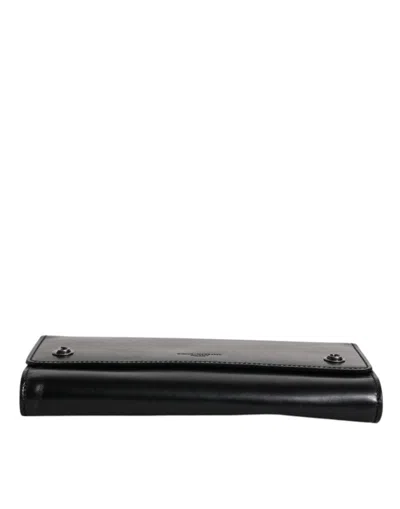 Pre-owned Dolce & Gabbana Black Leather Logo Embossed Crossbody Women's Bag ()