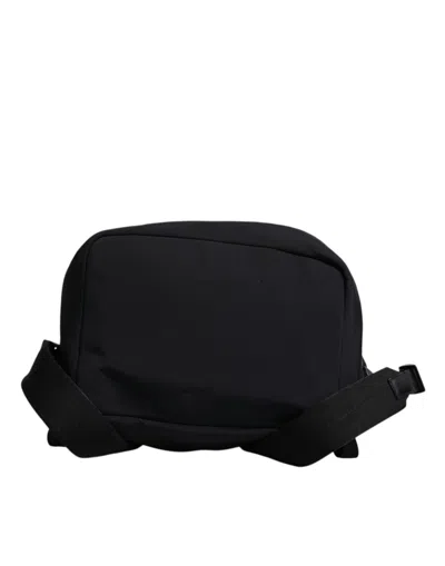 Pre-owned Dolce & Gabbana Black Neoprene Nylon Dg Logo School Backpack Men's Bag ()
