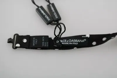 Dolce & Gabbana Black Polka Dots Adjustable Neck Bow Men's Tie In Black And White
