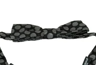 Dolce & Gabbana Black Silk Circles Men Neckmen's Bow Men's Tie In Black