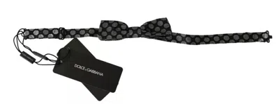 Dolce & Gabbana Black Silk Circles Men Neckmen's Bow Men's Tie In Black