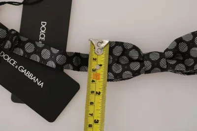 Dolce & Gabbana Black Silk Circles Men Neckmen's Bow Men's Tie In Black