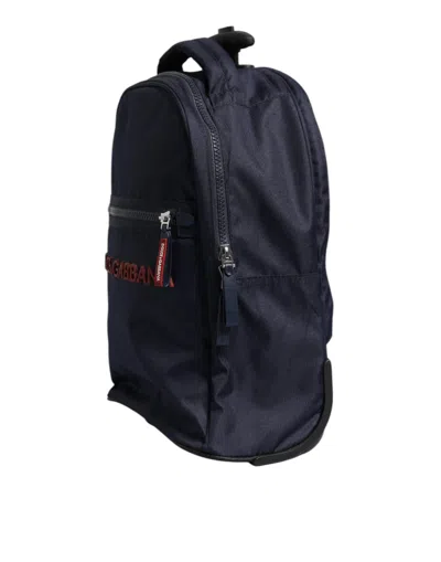 Dolce & Gabbana Blue Red Polyester Kids Back Pack Wheel Suitcase Men's Bag In Blue