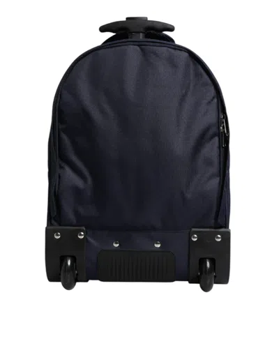 Dolce & Gabbana Blue Red Polyester Kids Back Pack Wheel Suitcase Men's Bag In Blue