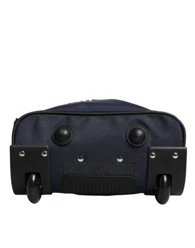 Dolce & Gabbana Blue Red Polyester Kids Back Pack Wheel Suitcase Men's Bag In Blue