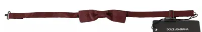 Dolce & Gabbana Bordeaux Silk Floral Faille Adjustable Bow Men's Tie In Maroon