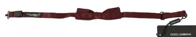 Dolce & Gabbana Bordeaux Silk Floral Faille Adjustable Bow Men's Tie In Maroon