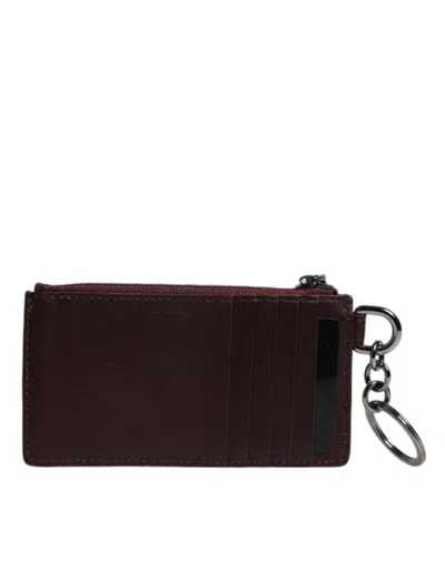 Dolce & Gabbana Brown Calfskin Leather Dg Logo Card Holder Men's Wallet In Brown