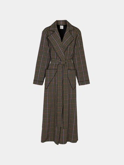 Emilia Wickstead Georgette Houndstooth Robe Size: M  Abask Luxury Gift
