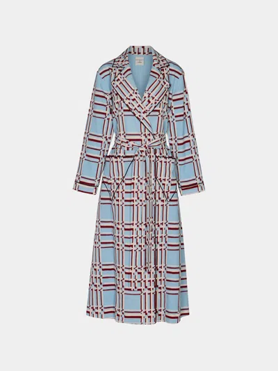 Emilia Wickstead Georgette Painted-grid Robe Size: S  Abask Luxury Gift