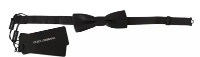 Dolce & Gabbana Gray Dotted Silk Adjustable Neck Bow Men's Tie In Gray