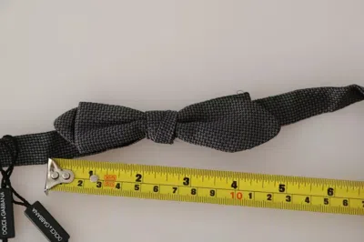 Dolce & Gabbana Gray Silk Patterned Mens Neckmen's Bow Men's Tie In Gray