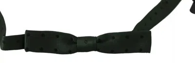 Dolce & Gabbana Green Dotted Silk Adjustable Neck Bow Men's Tie In Green