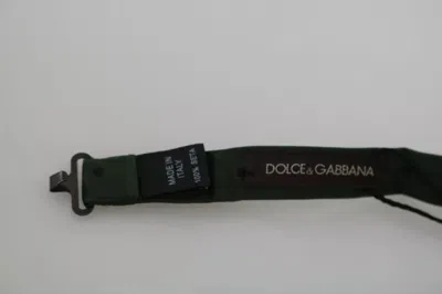 Dolce & Gabbana Green Dotted Silk Adjustable Neck Bow Men's Tie In Green