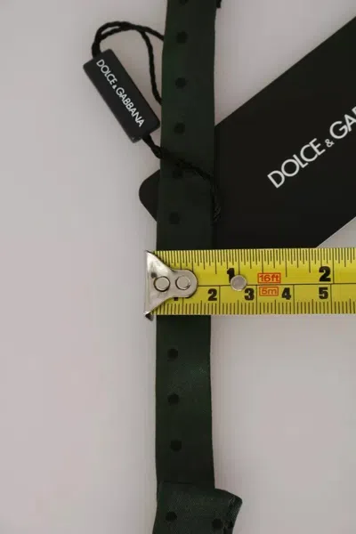 Dolce & Gabbana Green Silk Dotted Mens Neckmen's Bow Men's Tie In Green