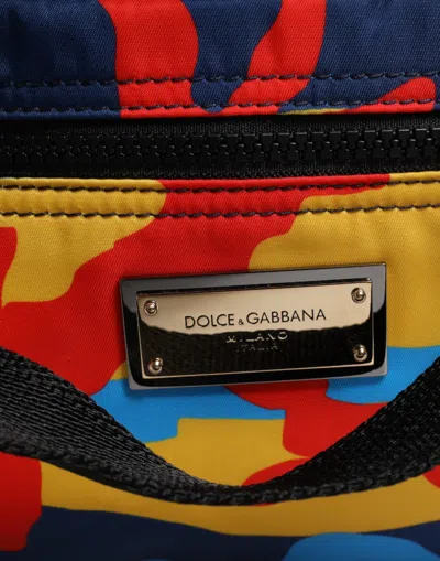 Dolce & Gabbana Multicolor Camouflage Nylon Shopping Tote Bag In Multicolor