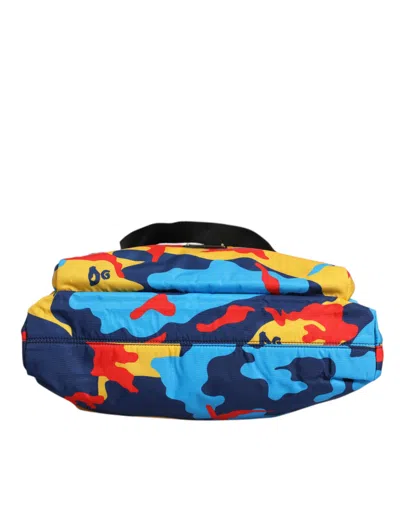 Dolce & Gabbana Multicolor Camouflage Nylon Shopping Tote Bag In Multicolor