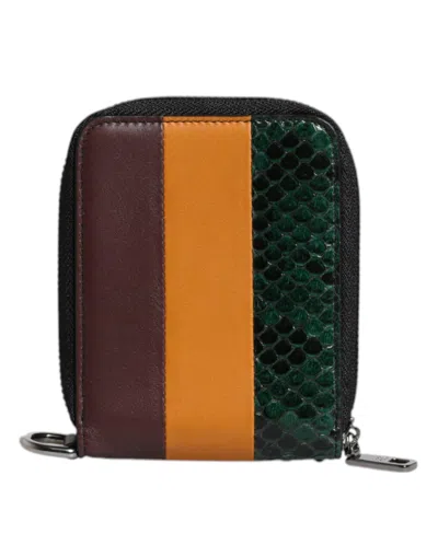 Dolce & Gabbana Multicolor Exotic Leather Dg Bifold Card Holder Wallet In Multicolor