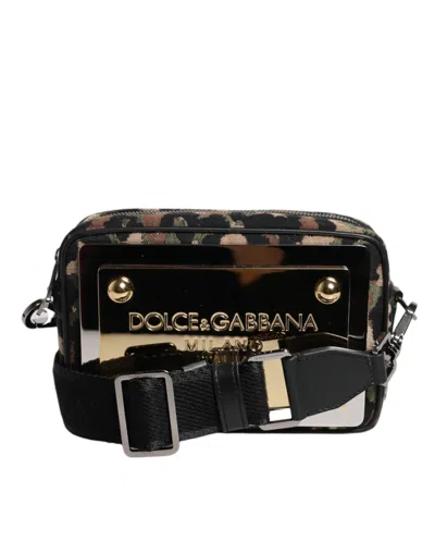 Dolce & Gabbana Multicolor Leopard Jacquard Dg Logo Crossbody Women's Bag In Multicolor