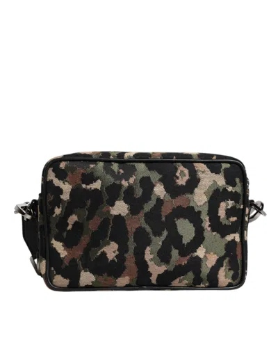 Dolce & Gabbana Multicolor Leopard Jacquard Dg Logo Crossbody Women's Bag In Multicolor