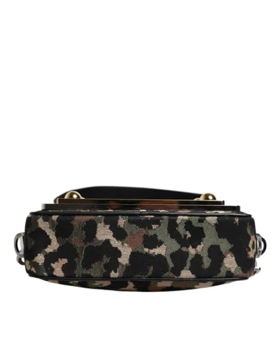 Dolce & Gabbana Multicolor Leopard Jacquard Dg Logo Crossbody Women's Bag In Multicolor