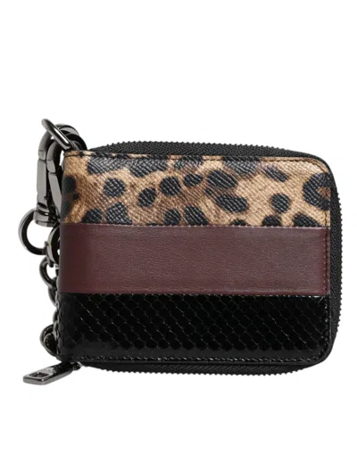 Dolce & Gabbana Multicolor Leopard Leather Dg Bifold Card Holder Wallet In Multicolor