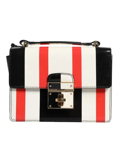 Dolce & Gabbana Multicolor Stripes Leather Crossbody Bag In Multicolor