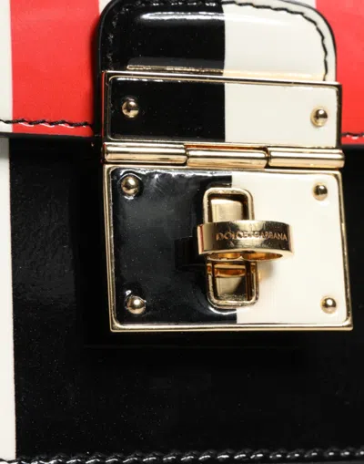Dolce & Gabbana Multicolor Stripes Leather Crossbody Bag In Multicolor