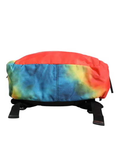 Dolce & Gabbana Multicolor Tie Dye Nylon Logo Print Kids Backpack Men's Bag In Multicolor