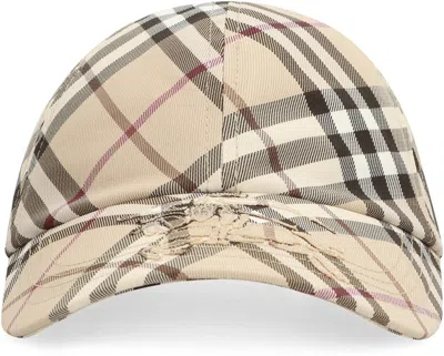 Burberry Nylon Baseball Cap In Beige