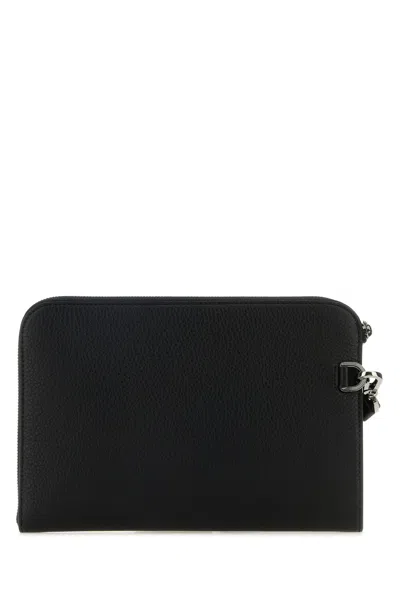 Dolce & Gabbana Black Leather Pouch