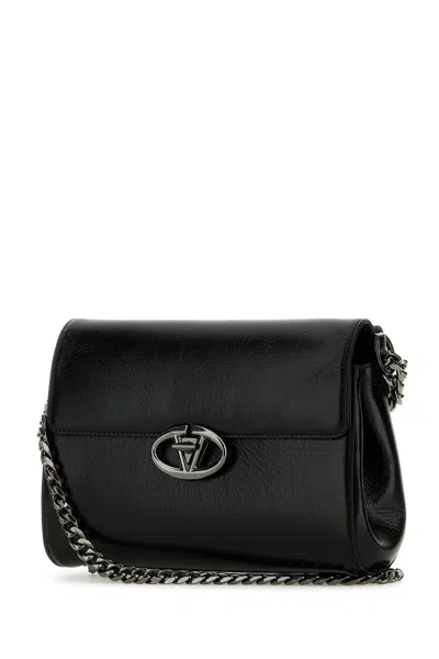 Valentino Black Leather Vlogo Shoulder