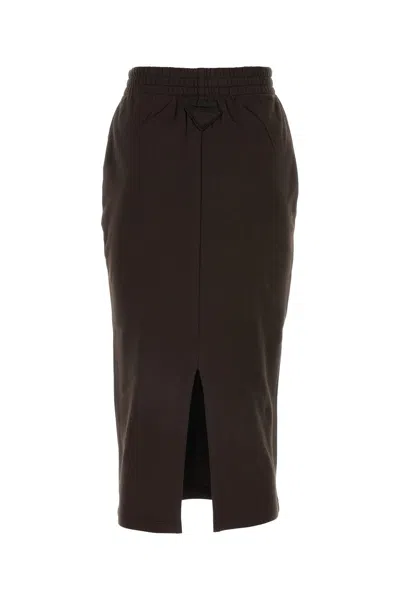Prada Dark Brown Cotton Skirt